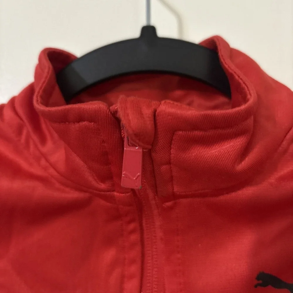 Boys Puma Lightweight Red Zip Up Jacket Size 3T Sporty Windbreaker